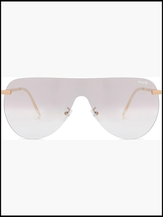 Rimless Oversized Flat Top Shield Sunglasses, 100% UV400 Protection main image 5